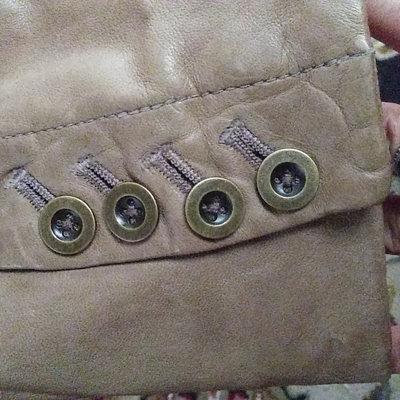 Women's Weathered Taupe Leather Driving Jacket Sz:M - Picture 8 of 14